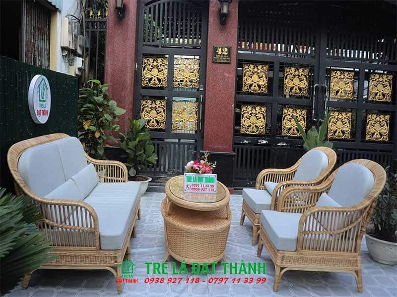 Bàn Ghế Song Mây - BGSM009
